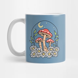 Mushrooms and Floral Mug